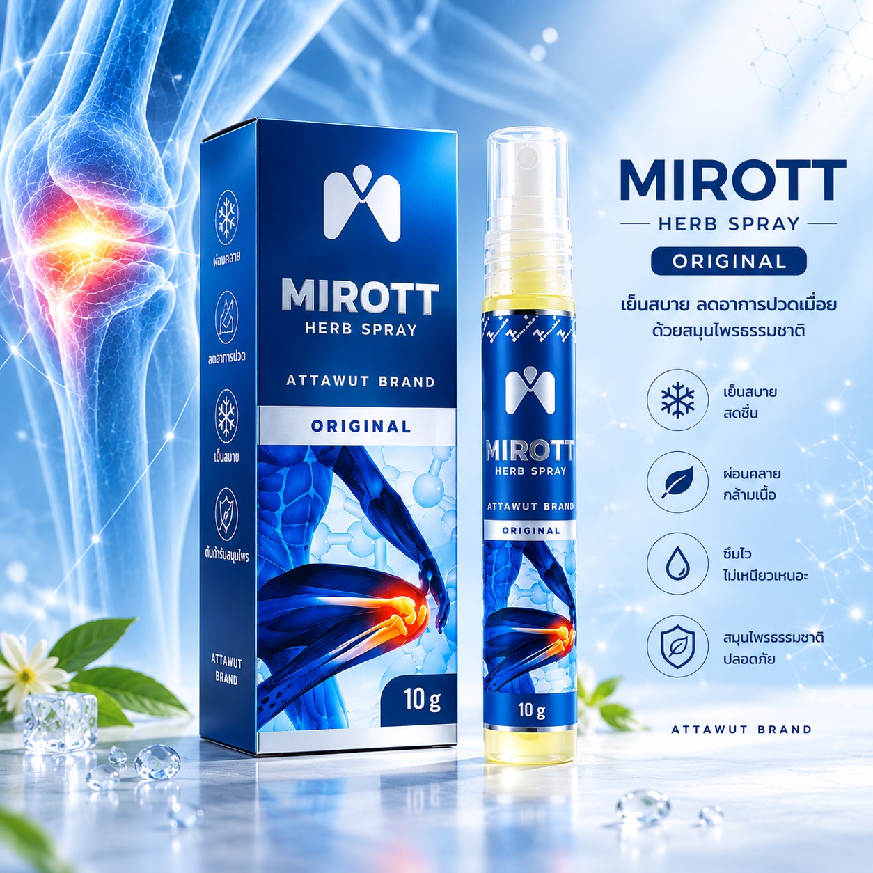 Mirott Herb Spray ไมรอทท์ เฮิร์บ สเปรย์ 1 ขวด (สูตรออริจินอล-ขนาด-10-ml)